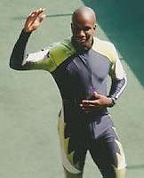 Für Titelverteidiger Donovan Bailey reichte es diesmal zu Silber