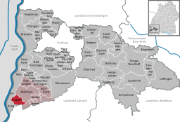 Läget för Auggen i Landkreis Breisgau-Hochschwarzwald