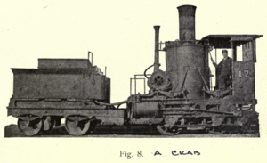 Photo of a Crab taken around the 1860s; by this time the locomotives had acquired cabs. (More pictures.)