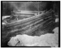 BARN, CEILING, JOIST NOTCHING ON LOG (BUILDING P) - Dalton Trail Post, Mile 40, Haines Highway, Haines, Haines Borough, AK HABS AK,7-HAIN.V,1-34.tif