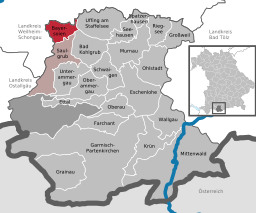 Läget för Bad Bayersoien i Landkreis Garmisch-Partenkirchen