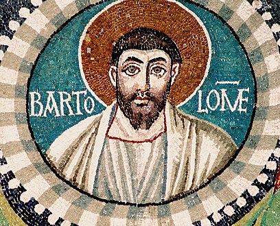 Bartholomew the Apostle, detail of the mosaic in the Basilica of San Vitale, Ravenna, 6th century