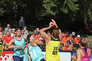 Deutsch: Beachhandball Europameisterschaften 2019 (Beach handball Euro); Tag 1: 2. Juli 2019 – Männer, Vorrunde Gruppe A, Deutschland-Norwegen 2:0 (22:14, 22:20) English: Beach handball Euro; Day 1: 2 July 2019 – Men Preliminary Round Group A – Germany-Norway 2:0 (22:14, 22:20)