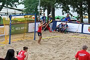 Deutsch: Beachhandball Europameisterschaften 2019 (Beach handball Euro); Tag 2: 3. Juli 2019 – Männer, Vorrunde Gruppe B, Slowenien-Russland 0:2 (16:24, 14:24) English: Beach handball Euro; Day 2: 3 July 2019 – Men Preliminary Round Group B – Slovenia-Russia 0:2 (16:24, 14:24)