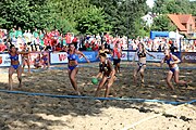 Deutsch: Beachhandball Europameisterschaften 2019 (Beach handball Euro); Tag 4: 5. Juli 2019 – Frauen, Viertelfinale, Spanien-Ungarn 1:2 (14:16, 26:16, 2:5) English: Beach handball Euro; Day 4: 5 July 2019 – Quarter Final Women – Spain-Hungary 1:2 (14:16, 26:16, 2:5)