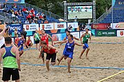 Deutsch: Beachhandball Europameisterschaften 2019 (Beach handball Euro); Tag 5: 6. Juli 2019 – Männer, Halbfinale, Dänemark-Ungarn 2:0 (19:16, 22:18) English: Beach handball Euro; Day 5: 6 July 2019 – Semifinal Men – Denmark-Ukraie 2:0 (19:16, 22:18)