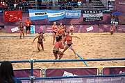 Deutsch: Beachhandball bei den Olympischen Jugendspielen 2018; Tag 5, 10. November 2018; Mädchen, Hauptrunde - Chinese Taipei (Taiwan)-Niederlande 1:2 English: Beach handball at the 2018 Summer Youth Olympics at 11 October 2018 – Girls Main Round – Chinese Taipei (Taiwan)-Netherlands 1:2