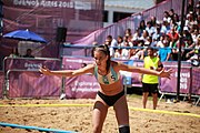 Deutsch: Beachhandball bei den Olympischen Jugendspielen 2018 in Buenos Aires; Tag 7, 13. Oktober 2018; Mädchen, Halbfinale – Ungarn-Argentinien 1:2 English: Beach handball at the 2018 Summer Youth Olympics in Buenos Aires at 13 October 2018 – Girls Semifinal – Hungary-Argentina 1:2 Español: Handball de playa en los Juegos Olimpicos de la Juventud Buenos Aires 2018 en 13 de octubre de 2018 – Semifinales Femeninas - Hungría-Argentina 1:2