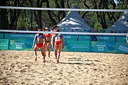 Deutsch: Beachvolleyball bei den Olympischen Jugendspielen 2018; Tag 8, 14. Oktober 2018; Mädchen, Achtelfinale – Bolivien-Puerto Rico 0:2 (18–21/18–21 ) English: Beach volleyball at the 2018 Summer Youth Olympics at 14 October 2018 – Girls Round of 16 – Bolivia-Puerto Rico 0:2 (18–21/18–21 )