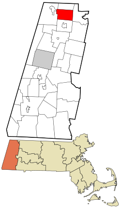 Berkshire County Massachusetts incorporated and unincorporated areas North Adams highlighted.svg