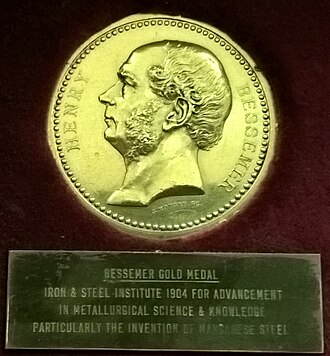 Bessemer Gold Medal awarded 1904 to Robert Hadfield Bessemer Gold Medal 1904.jpg