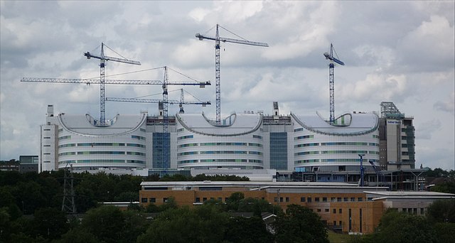 The Queen Elizabeth Hospital, Birmingham under construction by Balfour Beatty