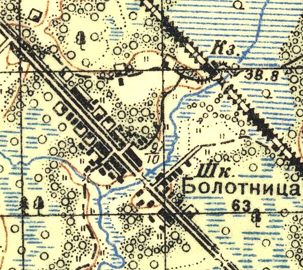 Plano del pueblo de Bolotnitsa.  1937