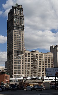 Book Tower skyscraper in Detroit, Michigan, United States