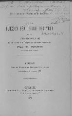 D. Bosc, De la fluxion périodique des yeux et de l’immobilité, 1876    