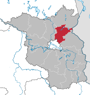 Li position de Subdistrict Barnim in Brandenburgia