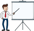 Businessman Pointing To A Blank Presentation Board.svg