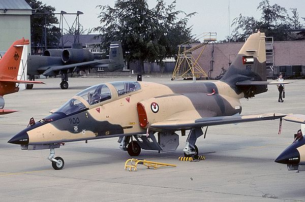 A C-101 Aviojet aircraft of the Jordanian Air Force