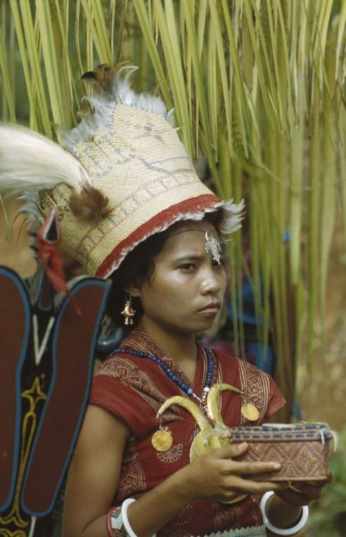 A woman in traditional attire from the Southeastern Maluku Islands