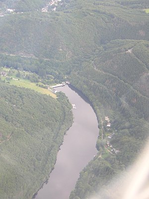 Vista aérea da barragem Heimbach