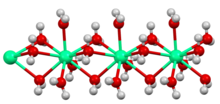 Structure of the polymeric [Ca(H2O)6] center in hydrated calcium chloride, illustrating the high coordination number typical for calcium complexes. Ca(aq)6 improved image.tif