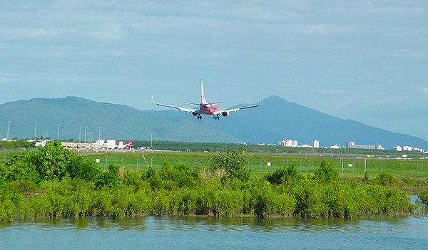 The mouth of the Barron River is just north of Cairns Airport