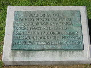 Placa homenaje a Juan de la CosaTribute plate to Juan de la Cosa