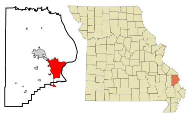 Location of Cape Girardeau within County and State
