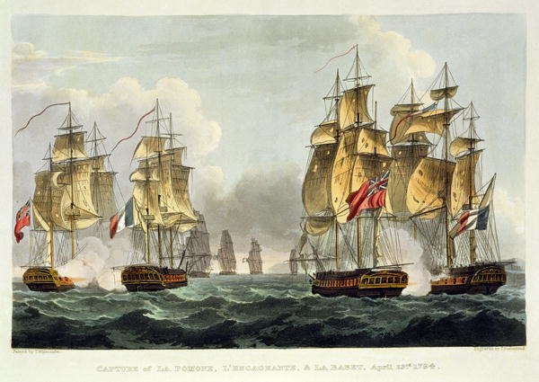 Capture of Pomone, Engageante and Babet by Thomas Whitcombe