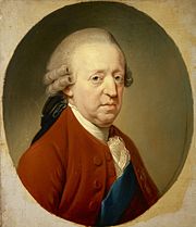 Charles Edward Stuart in old age; in 1759, he was dismissed by French ministers as "incapacitated by drink" Charles Edward Stuart (1775).jpg