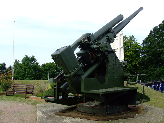 3.7-inch HAA gun preserved at Fort Amherst, Chatham