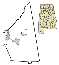 Location in Quận Cherokee, Alabama