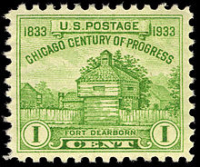 Chicago Century of Progress Fort Dearborn 1c 1933 issue U.S. stamp.jpg