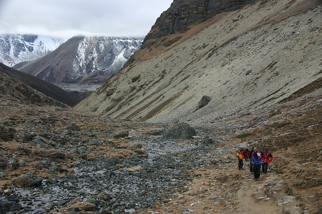 File:Cho La-08-Ngozumpa-Gletscher-Wanderer-2007-gje.jpg