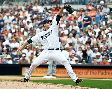 Chris Young pitching against the Rockies on May 11, 2008