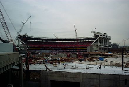 Cinergy Field after the left and center field stands were removed.