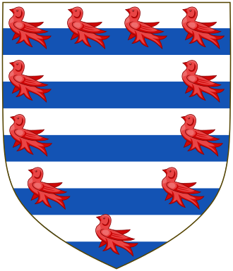 Coat of arms of William de Valence, 1st Earl of Pembroke, a difference of Lusignan Coat of Arms of William de Valence as Earl of Pembroke.svg