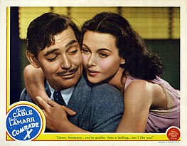 Lobby card with Gable and Lamarr