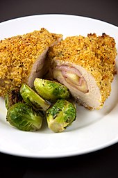 Chicken cordon bleu with roasted Brussels sprouts Cordonbleu.jpg