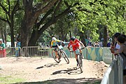 Deutsch: Radsport bei den Olympischen Jugendspielen 2018 Tag 10, 16. Oktober 2018 - Combined Criterium – XCC Rennen weiblich English: Cycling at the 2018 Summer Youth Olympics – Women's Combined Criterium – XCC Race on 16 October 2018.