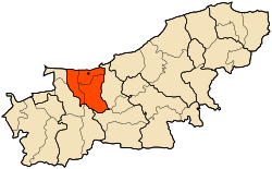 Mapa da Argélia destacando o distrito de Boumerdès