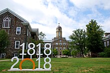 Henry Hicks Academic Administration Building is located at Dalhousie's Studley Campus, and houses many of Dalhousie's administrative offices. Dalhousie University bicentennial - Halifax, NS - (2018-08-26).jpg