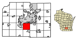 Dane County Wisconsin Incorporated and Unincorporated areas Fitchburg Highlighted.svg