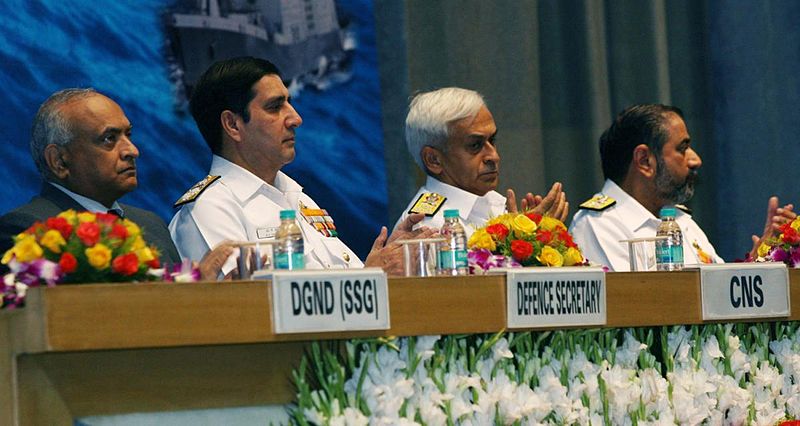 File:Defence Secretary RK Mathur, and CNS Admiral RK Dhowan during the Golden Jubilee celebration of the DND.JPG