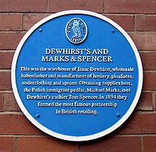 Dewhirst's Marks and Spencer blue plaque.jpg