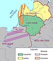 Distribuzione geografica delle lingue baltiche in Europa