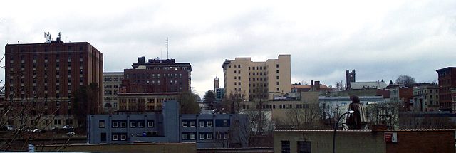 Downtown Jamestown, viewed from Washington Street