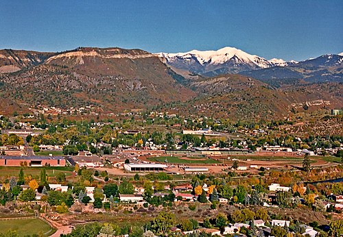 Durango as seen from Rim Drive.