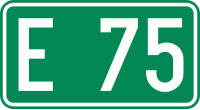 Pictogramme route européenne E75 en Serbie