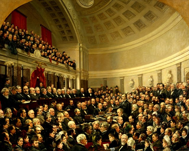 The 1877 Electoral Commission, charged with resolving the disputed U.S. presidential election of 1876